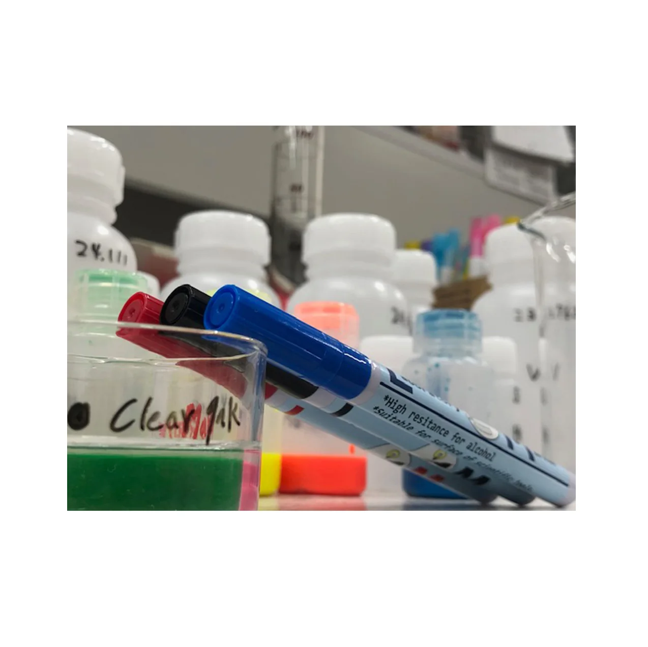 OEM Laboratory glass black dry erase graphic marker for medical