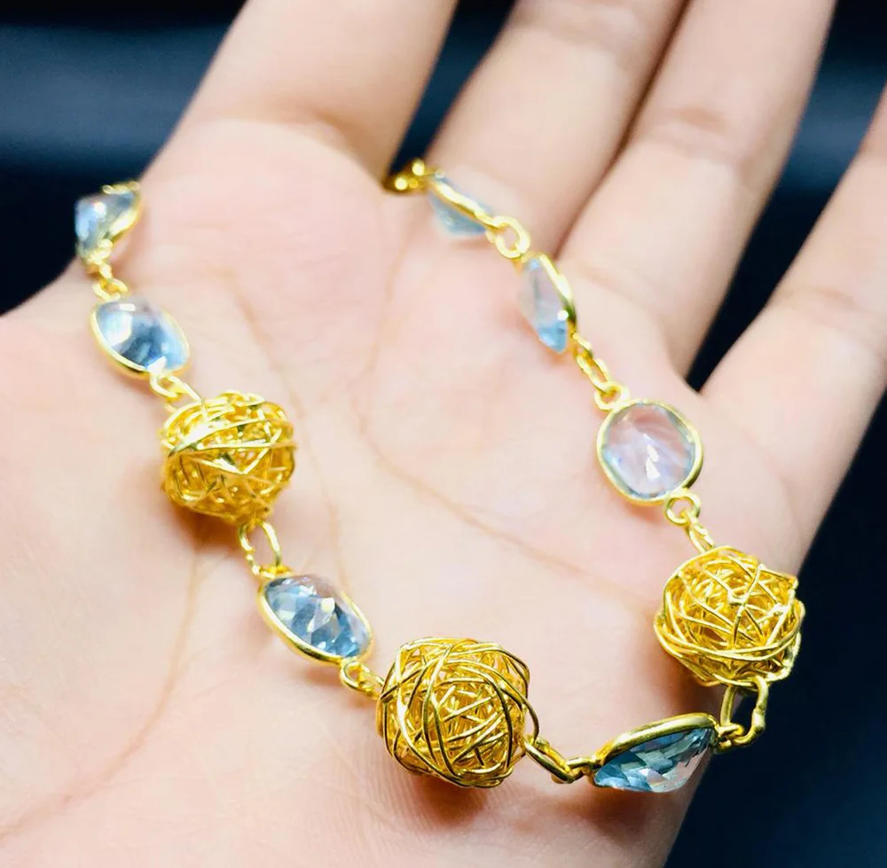 Innovative Sterling Silver 925 Gold Plated Wholesaler Supplier Woman Adjustable Customizable Natural Gemstones Unique Bracelets