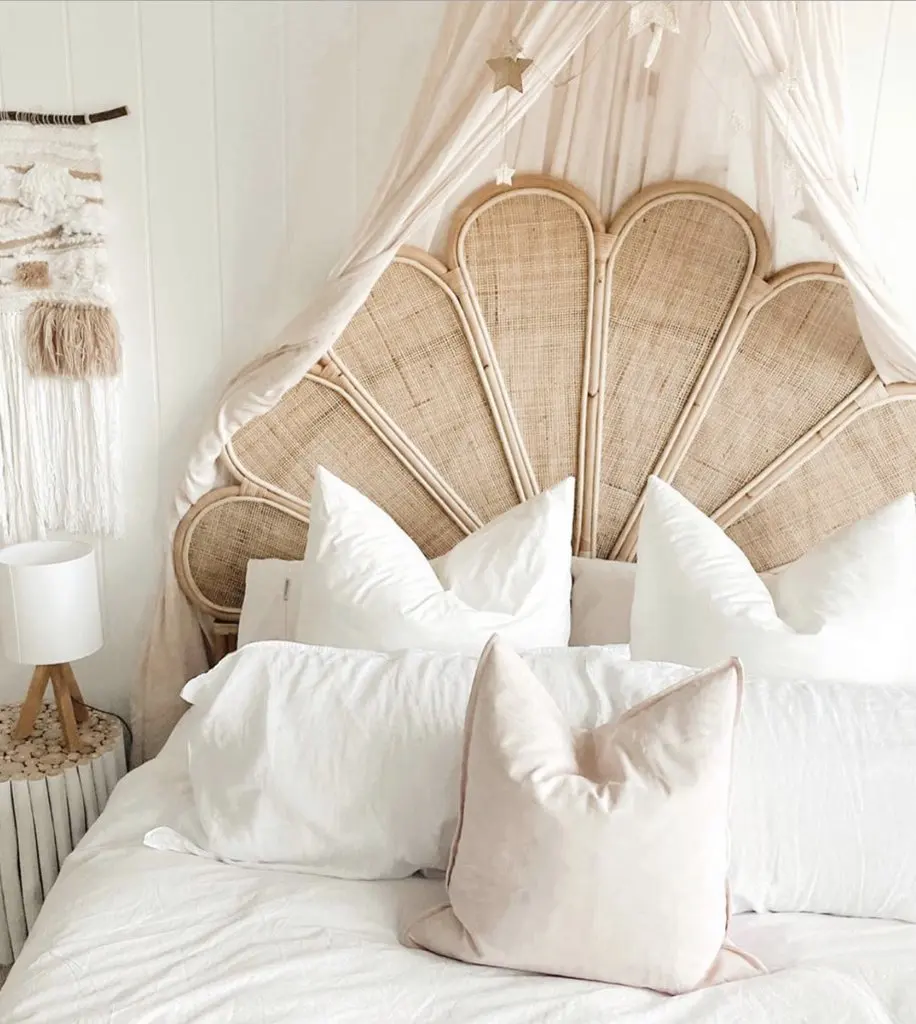 Винтажный Плетеный изголовье из ротанга