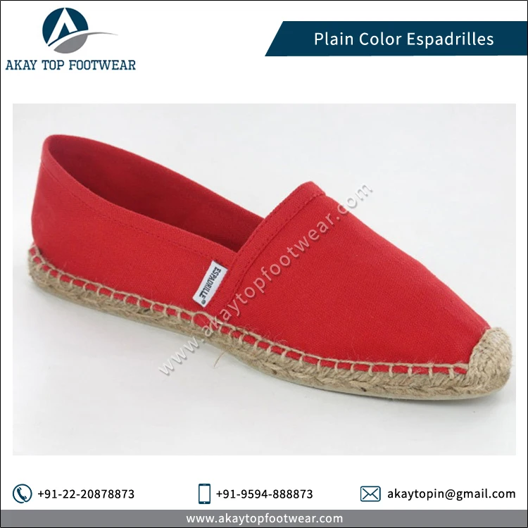 Espadrilles Wholesale Selling Solid Pattern Plain Color Espadrilles Flat Shoes from Indian Supplier