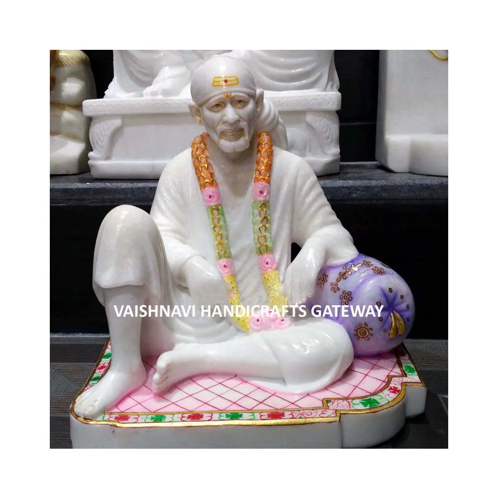 Pure White Vietnam No. 1 Quality Marble Shirdi Sai Baba Sculpture