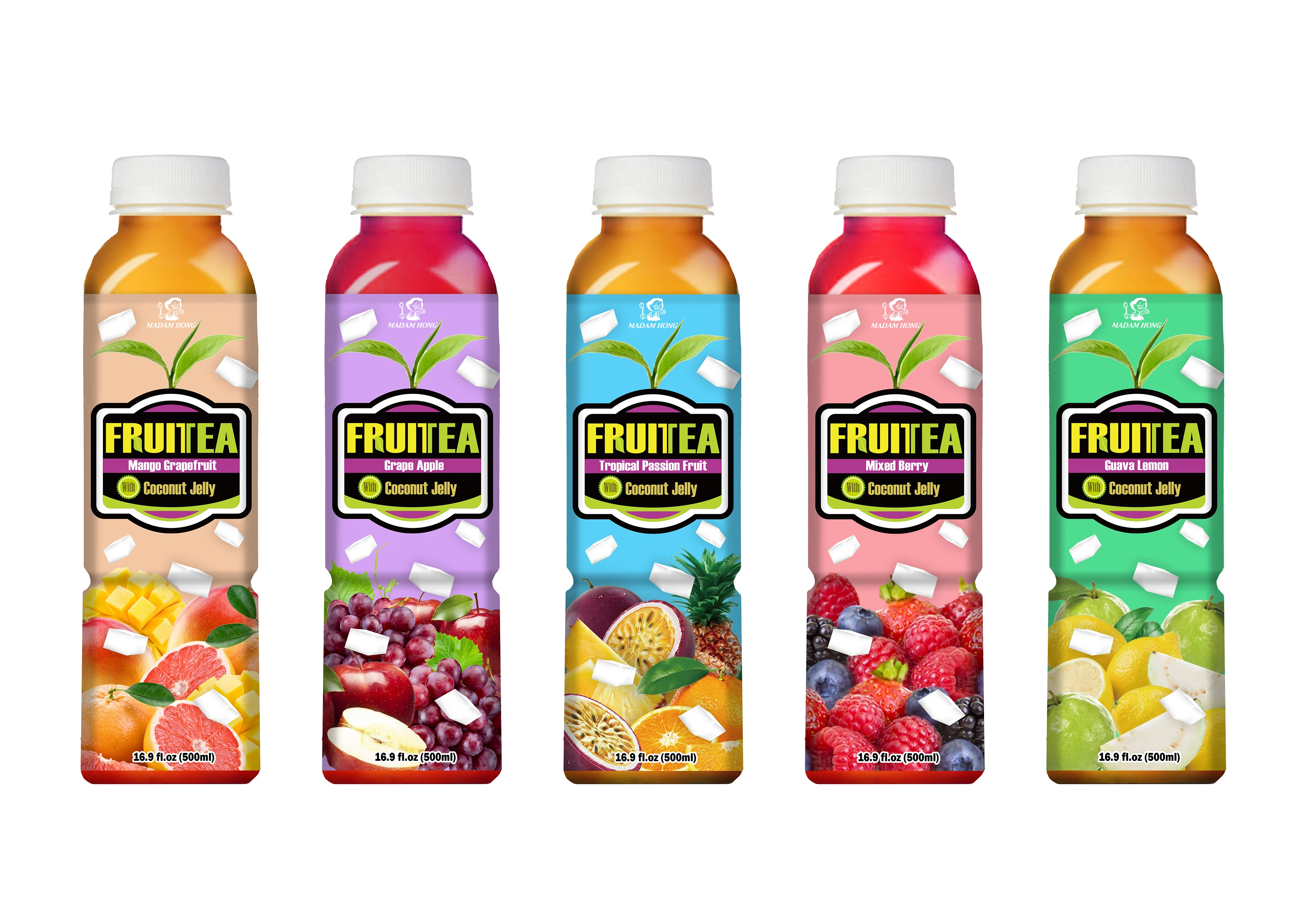 Тайвань 490 мл тропическая страсть кокосовое желе Mrs hong фруктовый чай напиток