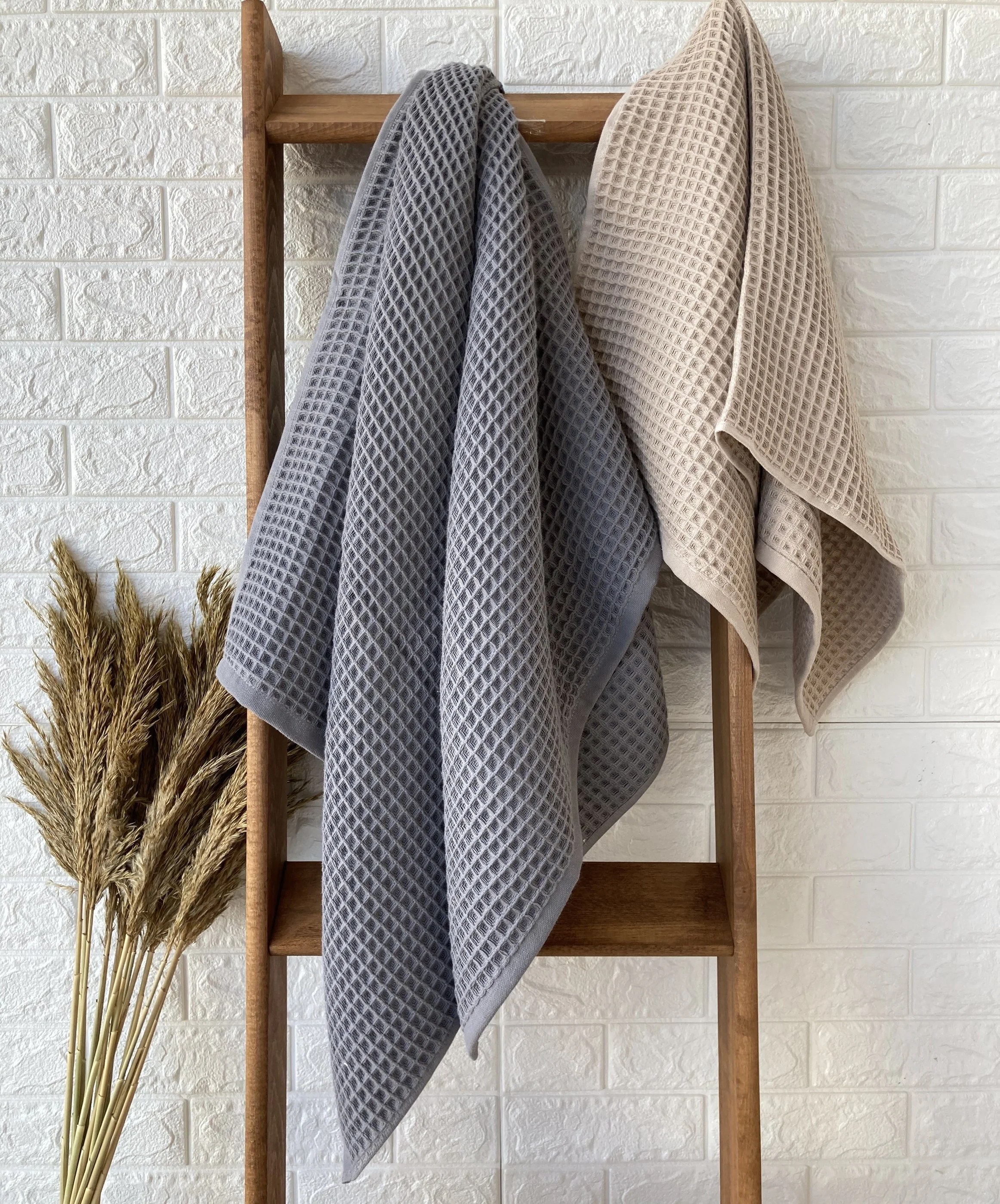 High Quality Luxury Waffle Design Bath Towels Sets , Terry Towels , Hand  , Kitchen Towels