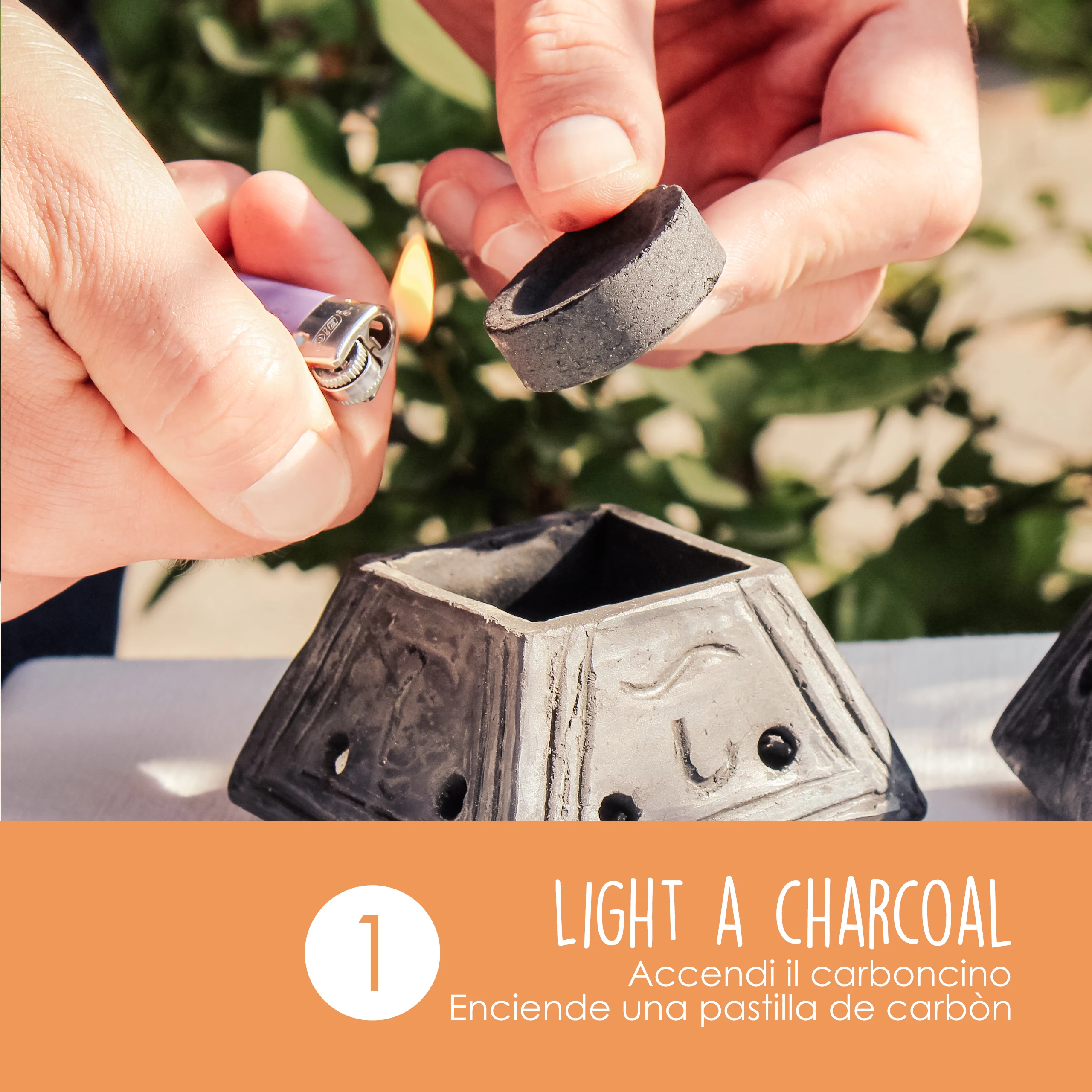 Incense Burner - Suitable for Cones, Chips, Powder and Resins - Handmade in Ecuador -  Black Pyramid in Terracotta - Wholesale