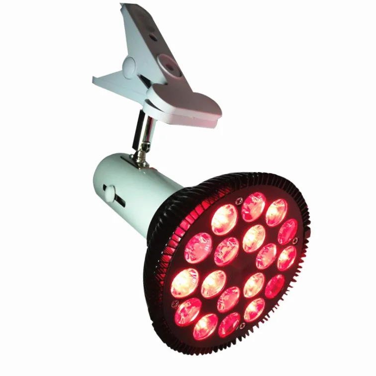 54W 18 LED Infrared Red Light Therapy Lamp with Adjustable Socket Clamp for Skin and Pain Relief