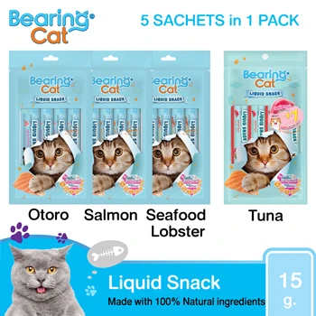 No.1 Pet Care in Thailand Bearing Cat Liquid Snack 4+1 #Salmon Cat Snack Flavor