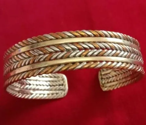 Unisex 3 Metals Trendy Bangle with Copper Jade Diamond Pearl Floral Geometric Patterns Wedding Anniversary Party Brass Material