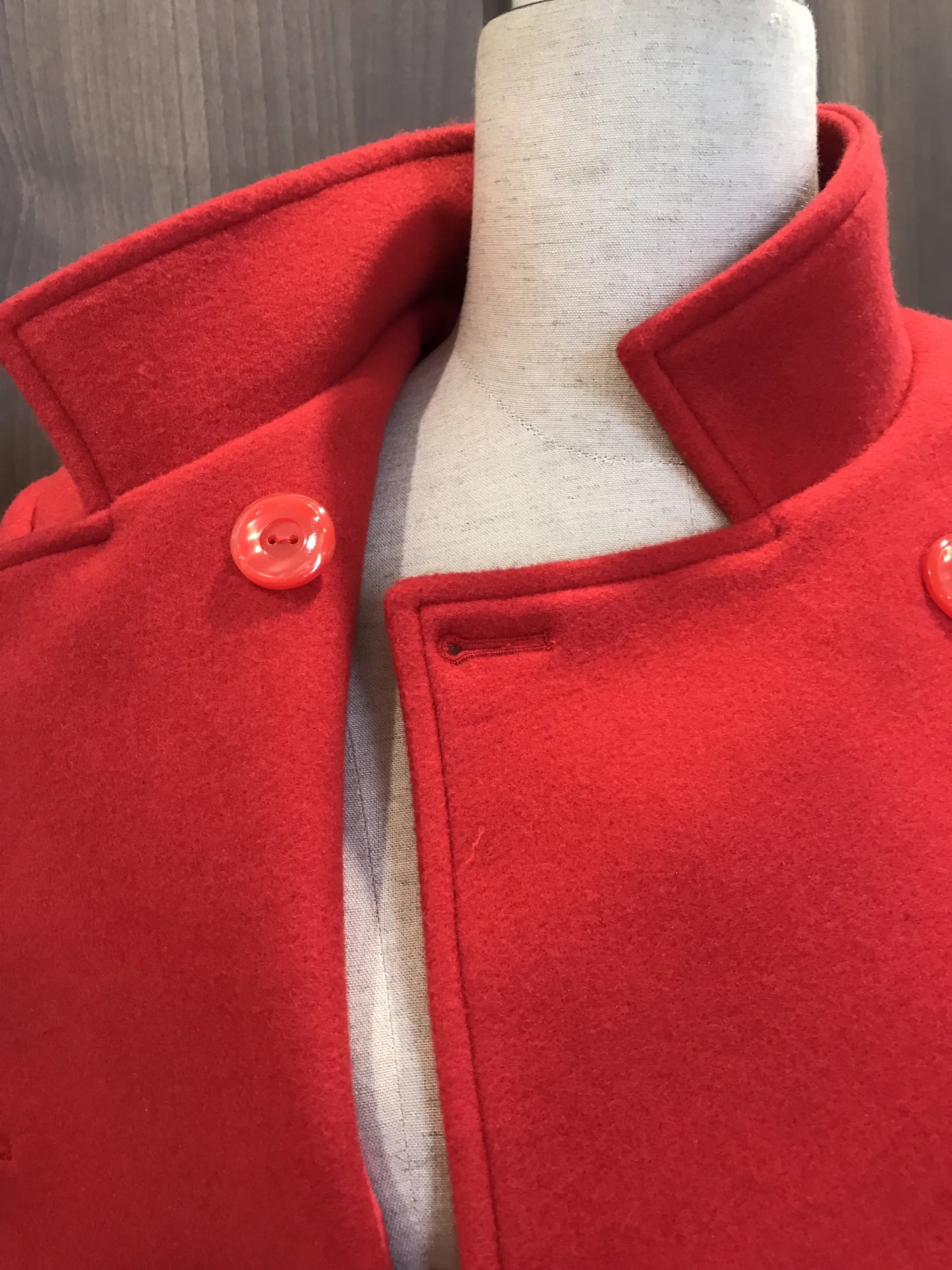 2021 Winter Collection Young Style Button Formal Casual Decorated Pockets Double Breasted Red Color Ladies Trench Coat for women