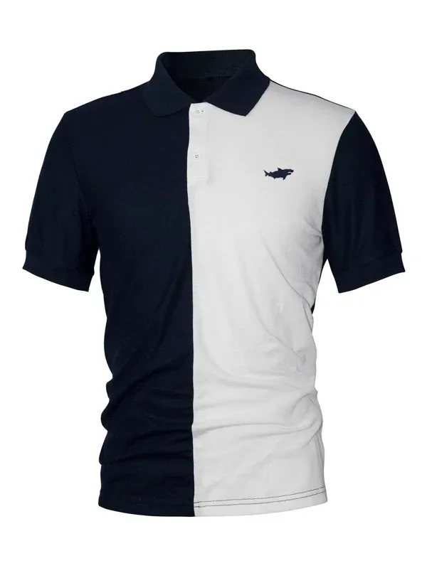 Men Custom Print Two Tone Polo Shirt  top quality printed design polyester sublimation Unisex golf shirts casual Sublimation