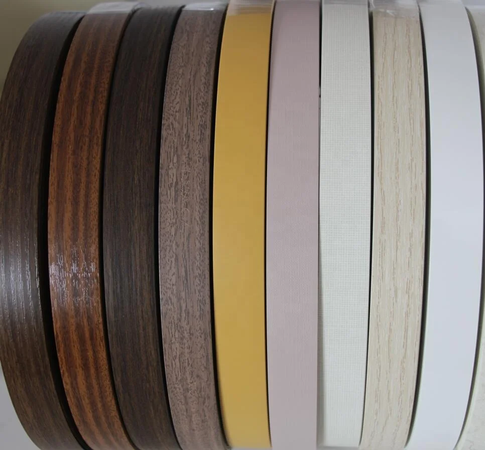 0.8mm 1.2mm  2.0mm 3.0mm thickness PVC  wood grain edge banding tape for closet cabinet door