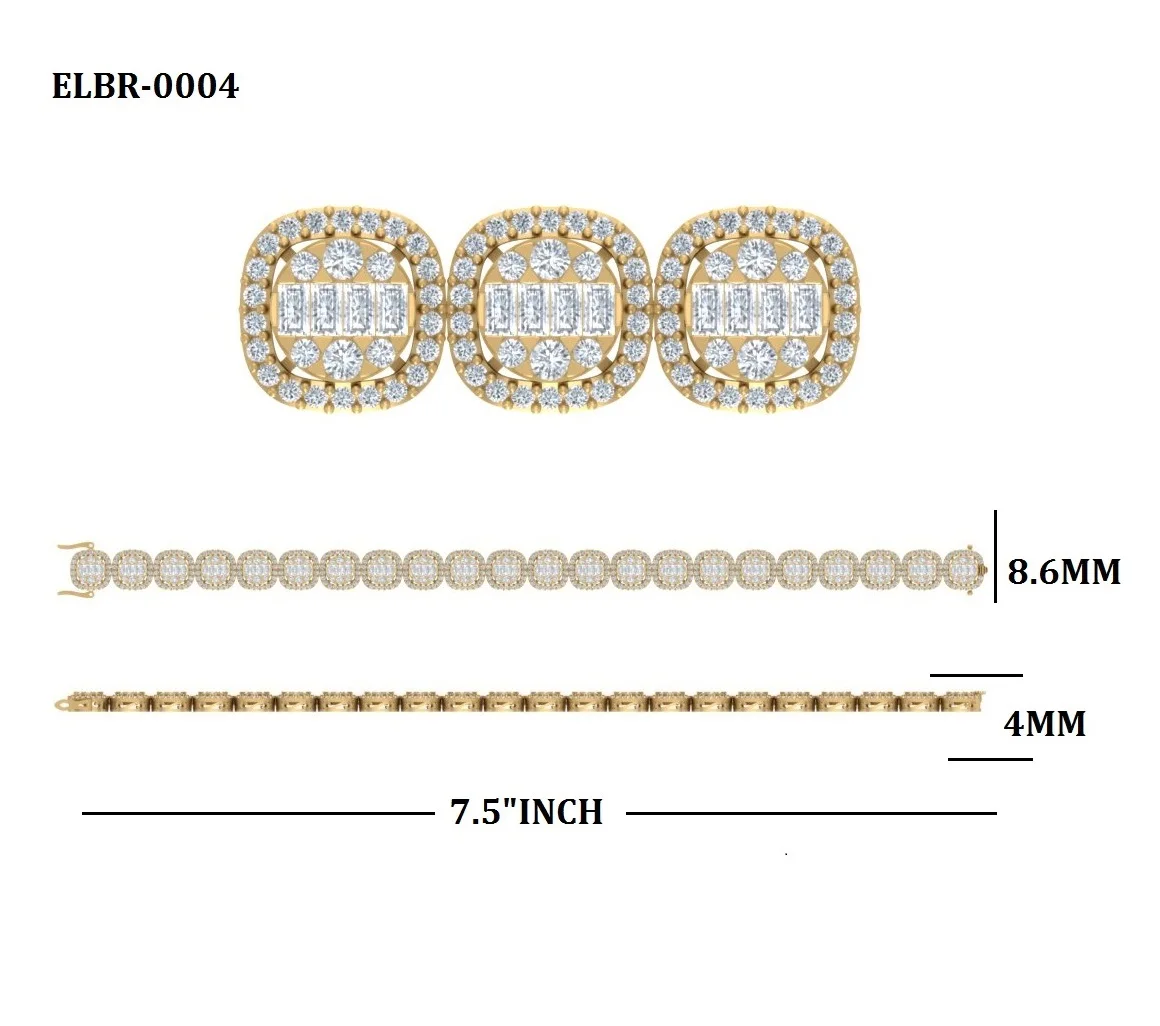 SI Diamond Bracelet for Women Trendy Baguette Shape Wholesale Rate for Adding Style & Luxury to Your Outfit