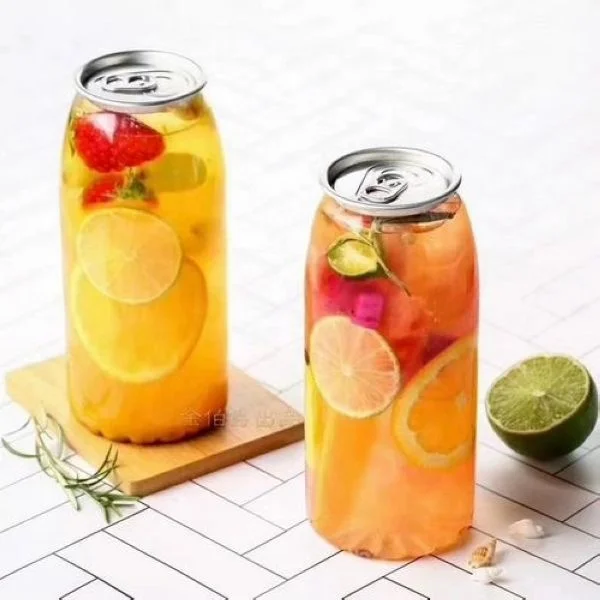 500ml transparent pet cans for boba shops