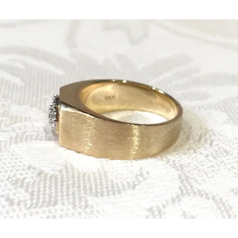 Модно настроить размер затрудняетесь в выборе правильного размера? Желтого золота обручальные кольца для мужчин с натуральным 14k золотой круглый бриллиант обручальное кольцо