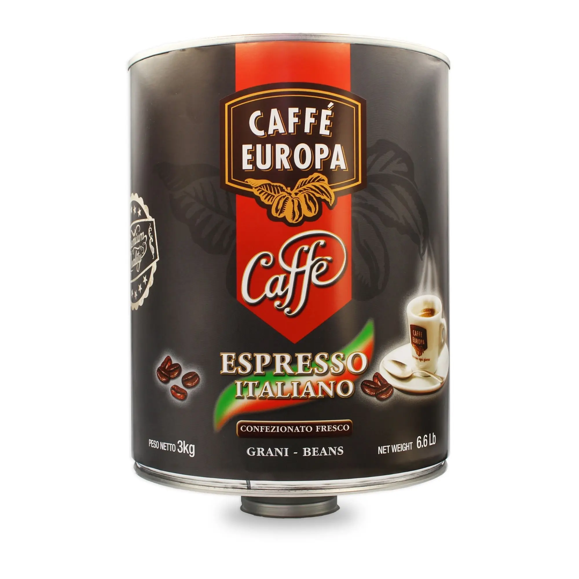 High Quality Artisan Roasting Coffee Beans Caffe Europa Premium Quality Blend 95% Arabica 5% Robusta Delicate Taste 3Kg Tin