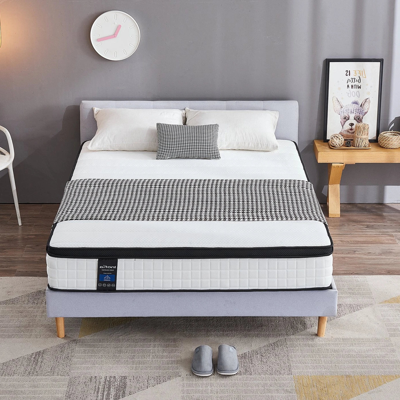 Inofia Top Design UK high quality memory foam latex 5 star hotel bed mattress