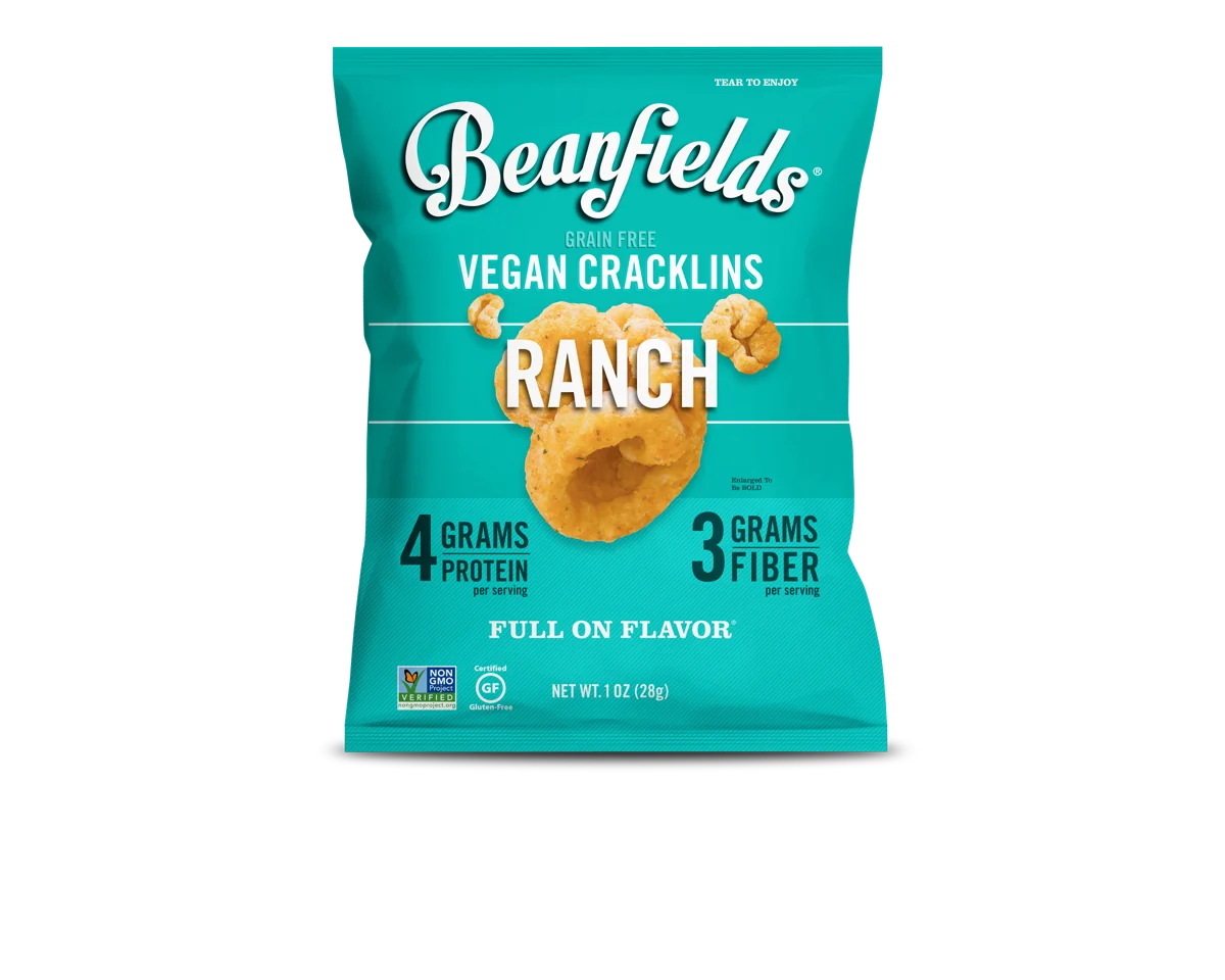 
Meat Crisps Beanfields Ranch Vegan Grain Free Cracklins 1.5oz Case Made In USA 