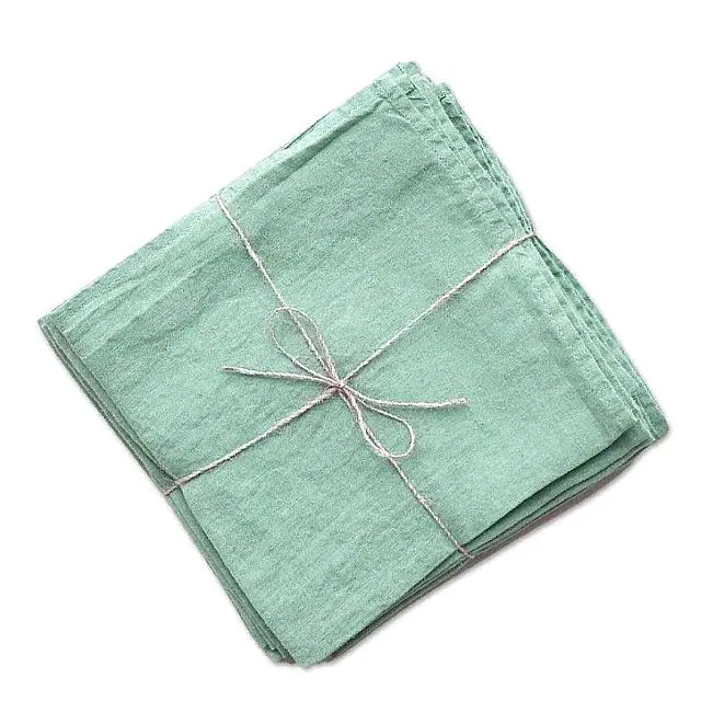 Льняные салфетки кухонные столовые легкие чайные индийские натуральные квадратные одноразовые 100% хлопковые однотонные окрашенные