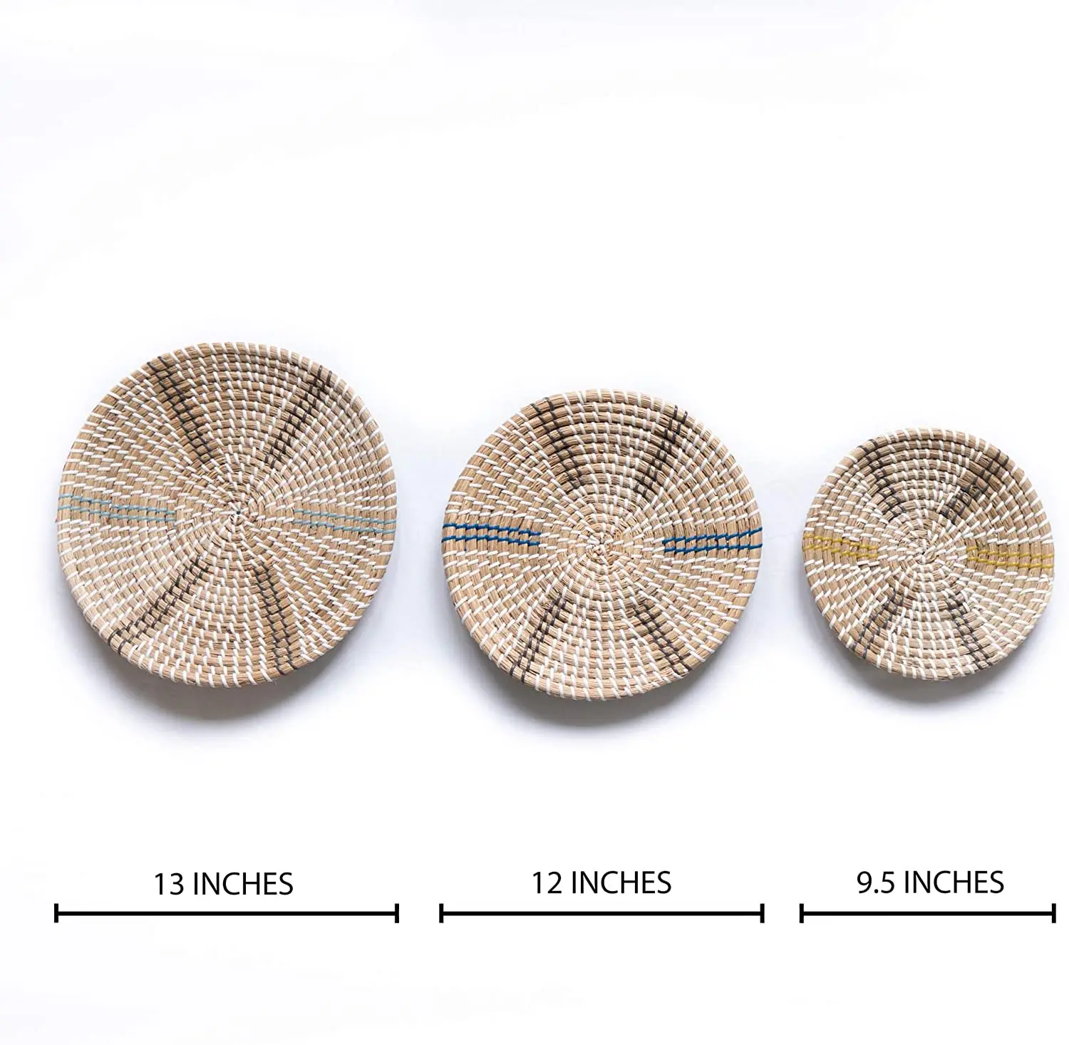 Grey polygons wall hangings for home decor seagrass basic natural seagrass plate wall decor