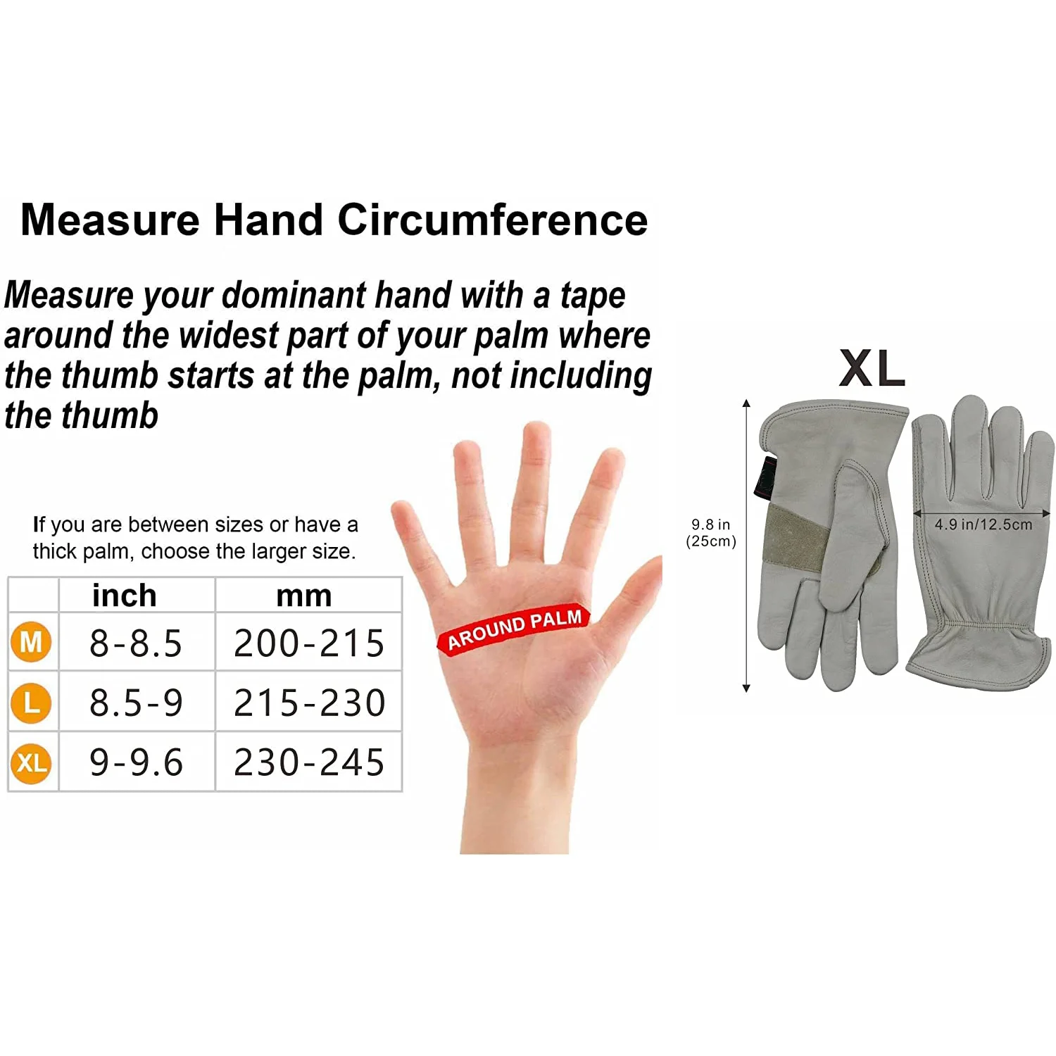 Cow Split Leather Work Gloves Driver Gloves  Truck Warehouse Garden Farm Men Women Outdoor Work Gloves