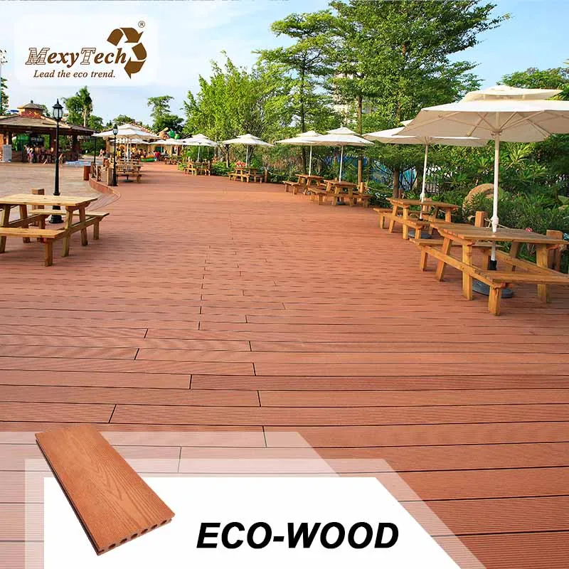 traditional style strong uv resistance wood plastic composite wpc floor decking decking for park and garden