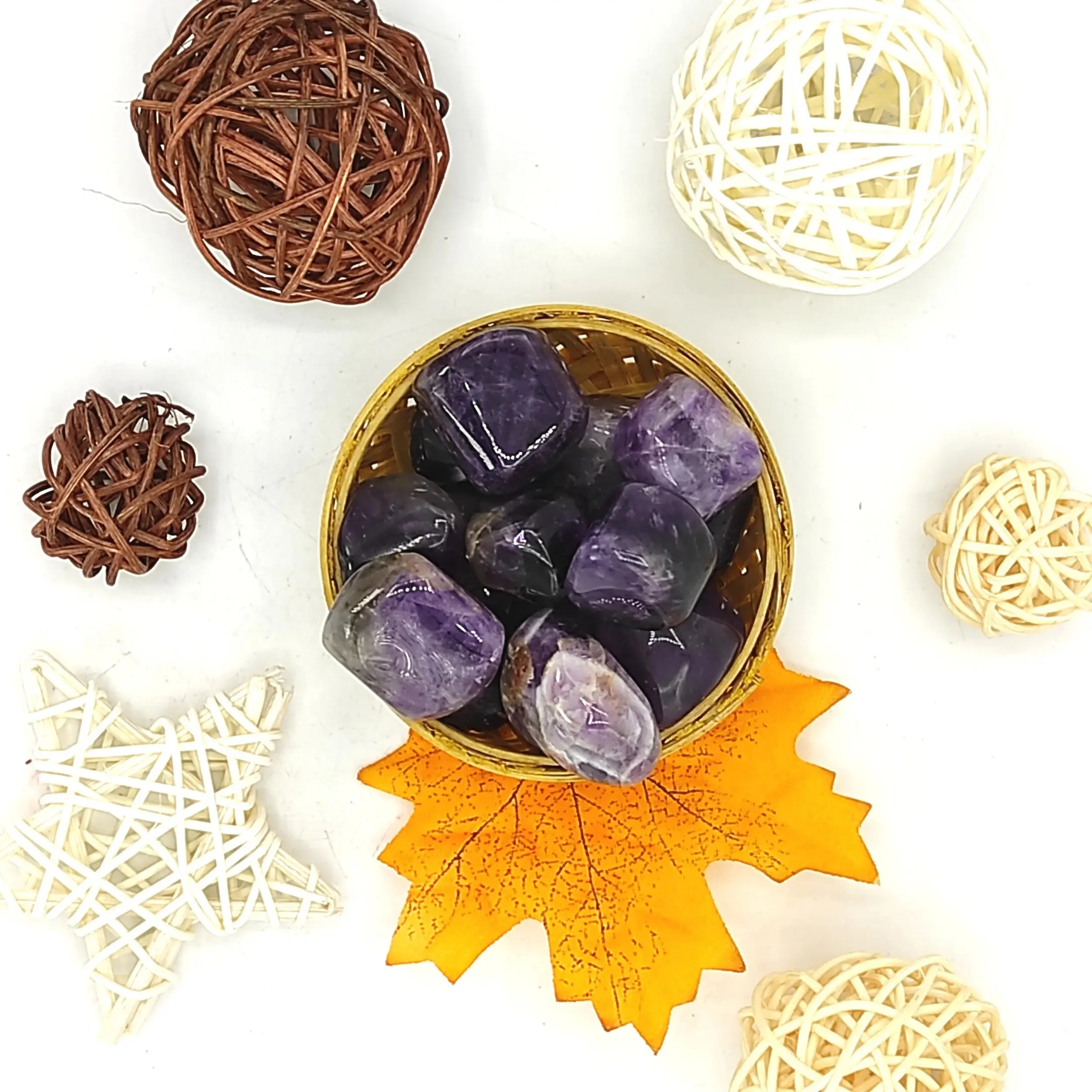 Natural Amethyst Tumble Crystals / Stones for Reiki Healing and Vastu Correction and Increase Creativity 50 Grams Tumble Stone R