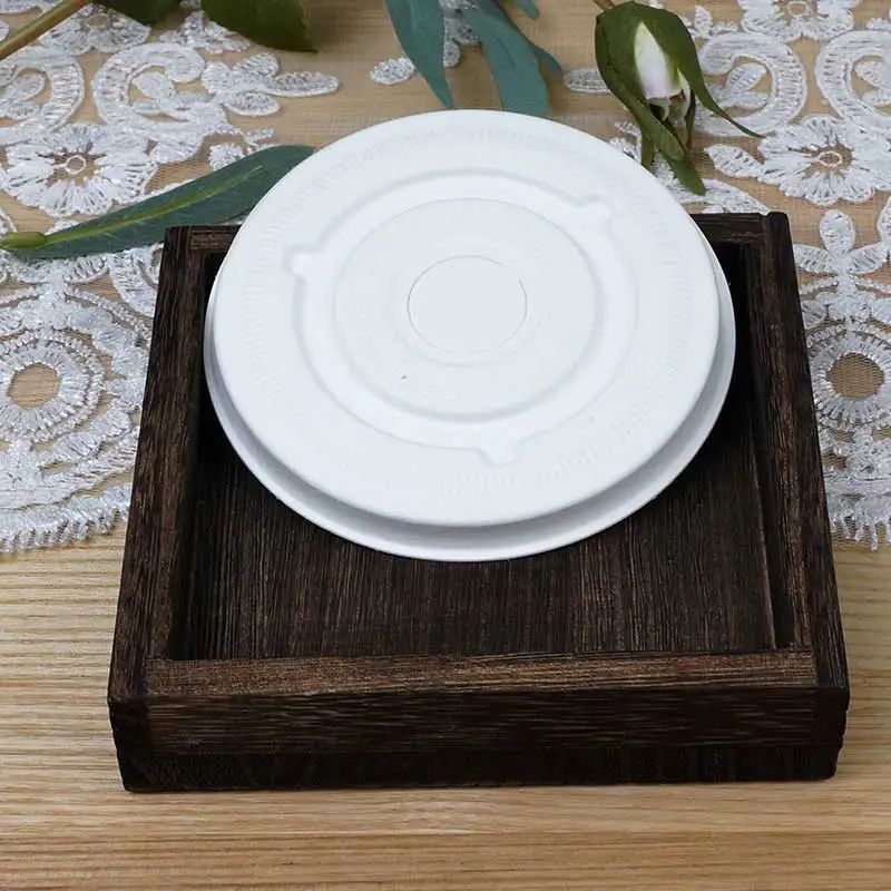 Custom Hotel Tableware Biodegradable Disposable Sugarcane bagasse Paper Coffee Cup Lid