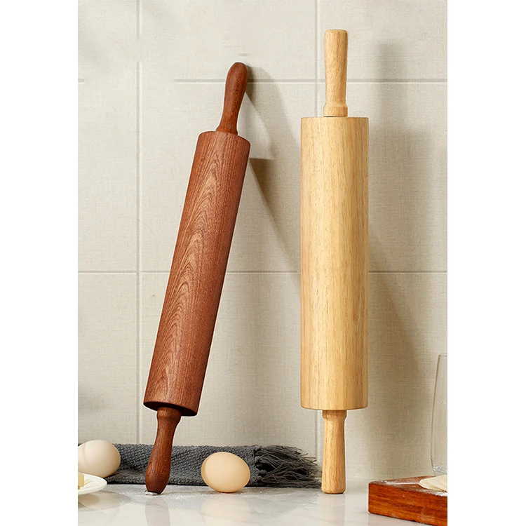 360 Вращающаяся Скалка из массива дерева, Домашний Деревянный ролик для тиснения