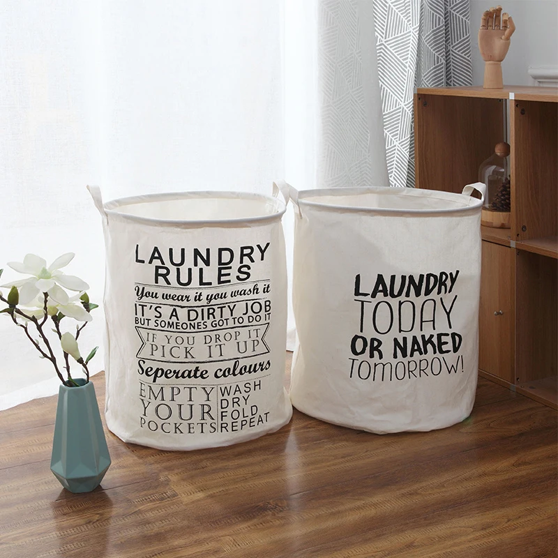 
JIANIU Simple And Portable Practical Cotton Canvas Linen Laundry Basket 