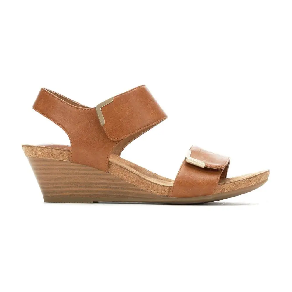 ladies fancy design high heel straps open toe wedges sandals shoes (LAJWG0017)