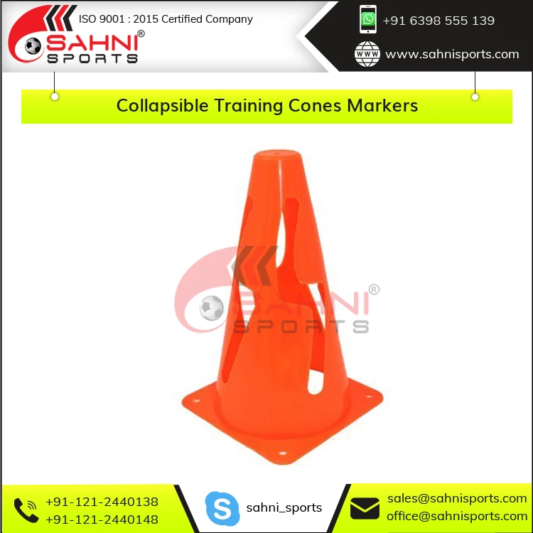 Superior Quality UV Resistant Collapsible Agility Training Cones-Soft PVC Vinyl Markers for Fitness Sports Training