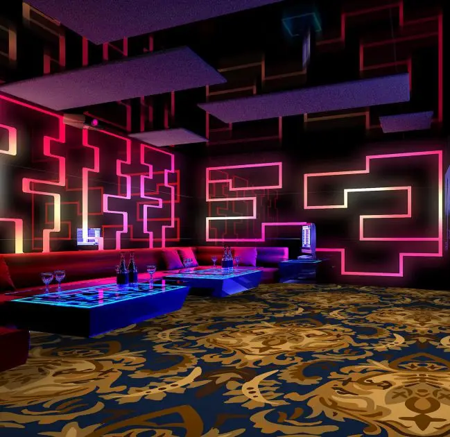 Modern carpet hotel Bar/Night Club Carpet Fluorescent room Carpet from china