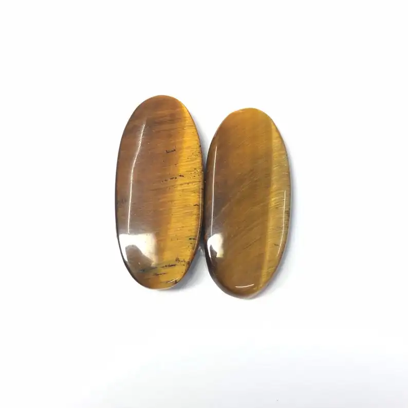 Hot Selling Affordable Price Unique 100% Natural Tiger Eye Smooth Oval Flatback Cabochons For Jewelry Making By Indian Supplier