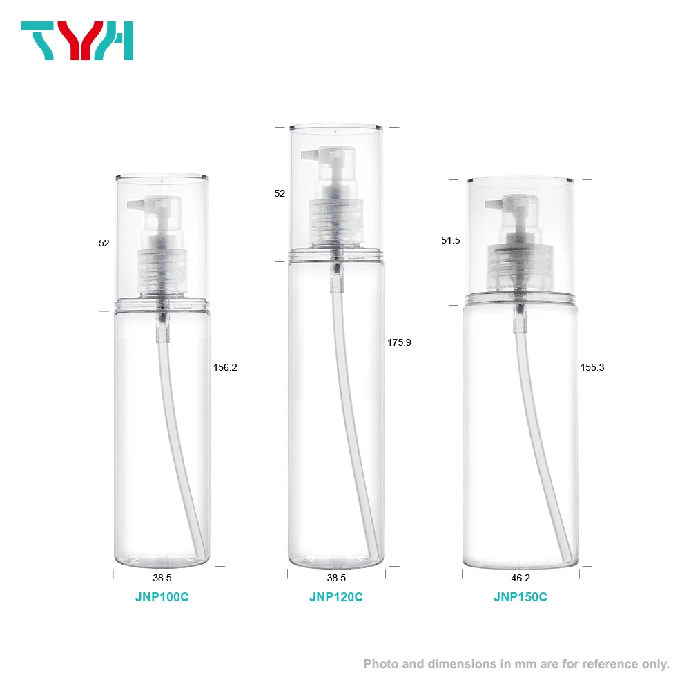 30ml 50ml 100ml 120ml 150ml 200ml PETG Round Cosmetic Bottle in Single Wall with PMMA ABS Round Cap | PP Pump (JNPC Series)