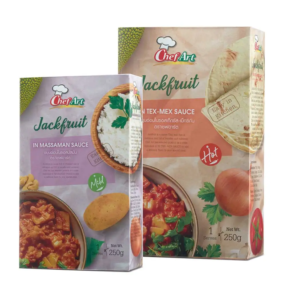 Тайская фирменная марка Young Jackfruit в индивидуальном соусе разных размеров из Таиланда