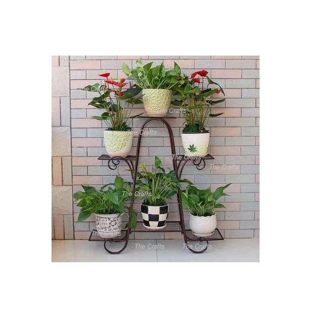 Modern Design Iron Black Color Planter Stand Planter Rack For Garden Decoration At Competitive Prices