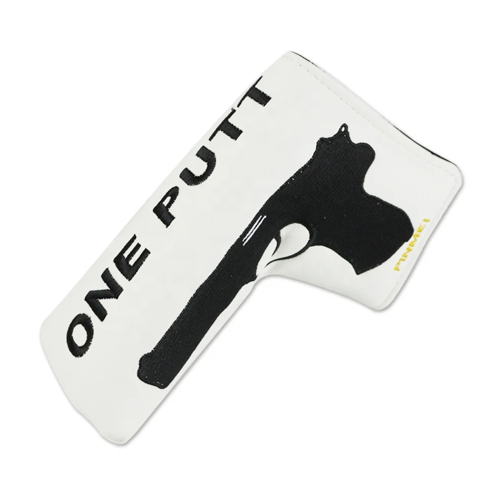 Вышивка Пистолет Дизайн Гольф клюшки головной убор Магнит Закрытие Паттер Крышка