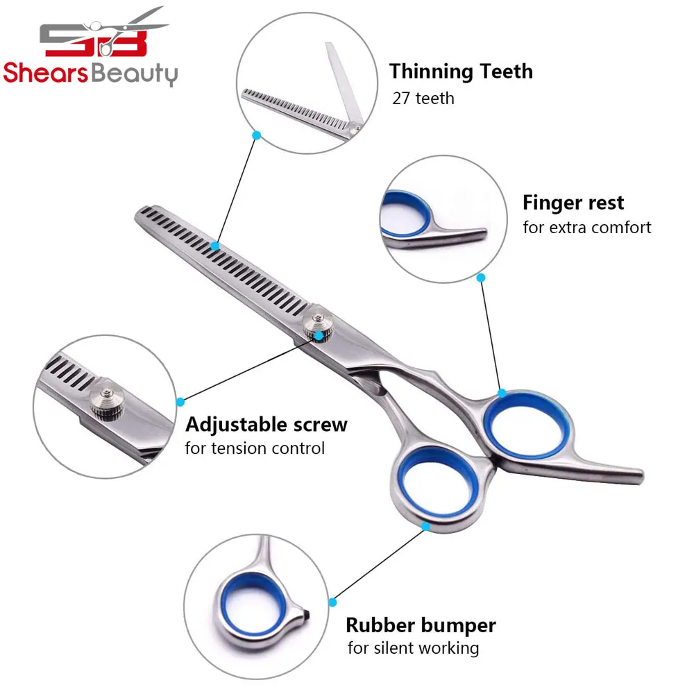 Stainless Steel Dog Grooming Scissors With Safety Round Tips, Heavy Duty Pet Grooming Scissors