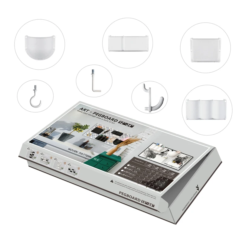 MDF Punch-free Hole Board  Wooden Pegboard Storage Wall Organizer kit for home, office, store