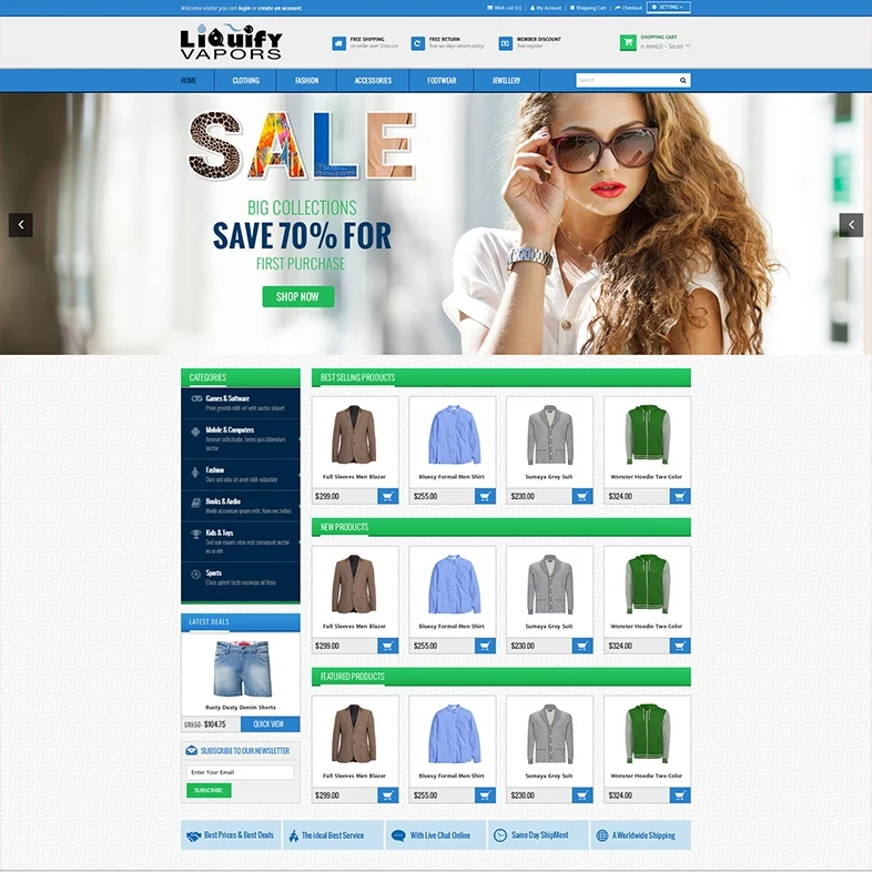 Online Shopping Ecommerce B2C Website Design and Development for Clothing and Garment with Online Payment Facility