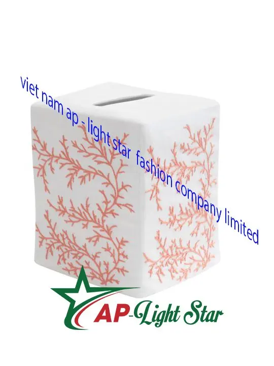 Vietnam High Quality Embroidered Tissue Box Cover Luxury Kitchen Wood Bamboo Plastic Square Storage Organizer for Home Use