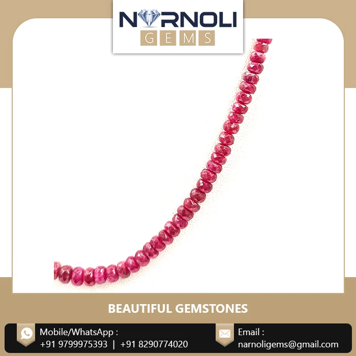 Best 3.2 To 4.6 mm Diameter Ruby Faceted Beads String For Sale
