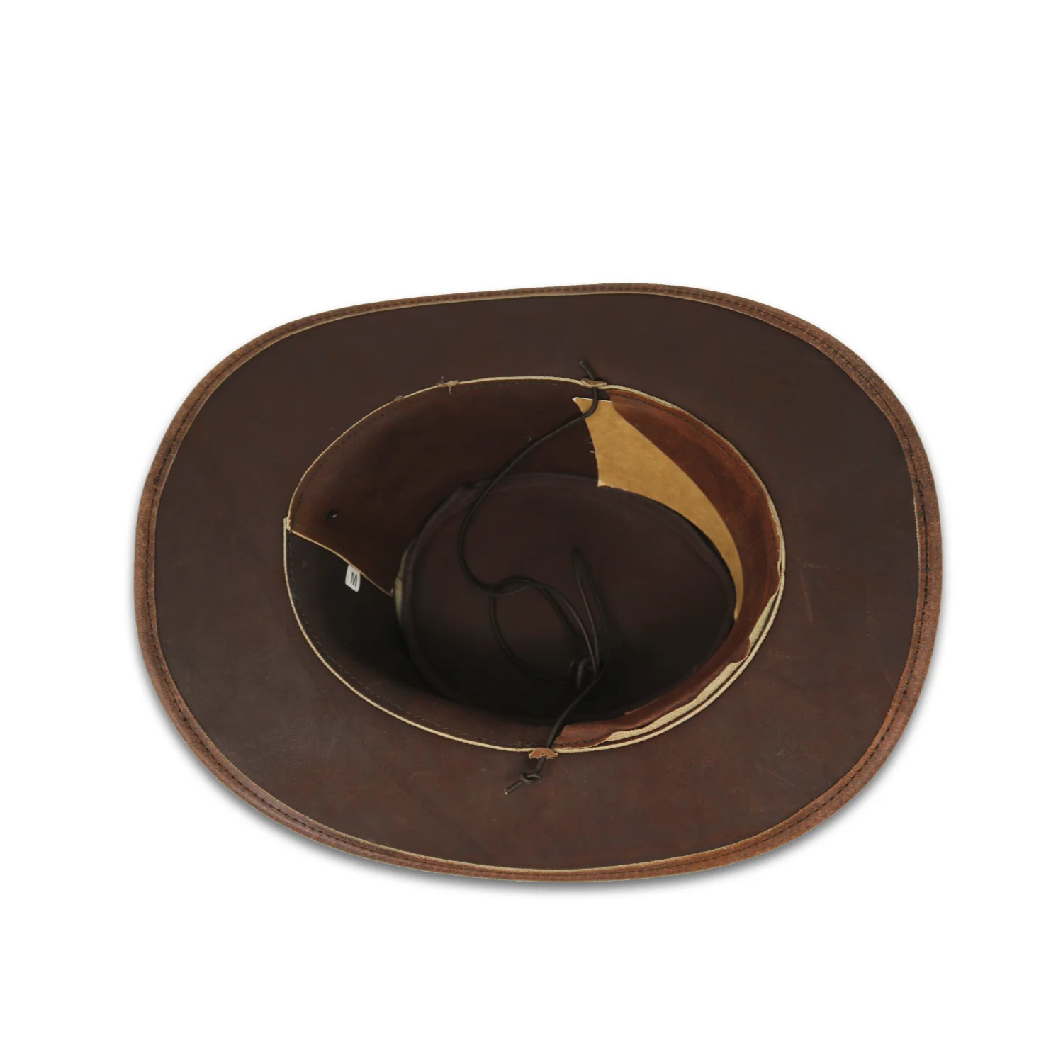 Vintage Brown Western Aussie Style Real Crazy Horse Leather Cowboy Bush Hat with Chin Strap Finest Quality