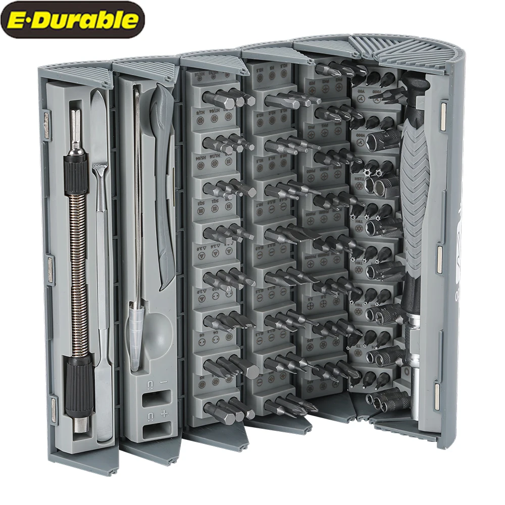E-durable 126 in 1 Chinese Style Screw Driver Bit Set Mobile Phone Repair Tools Impact Driver Set