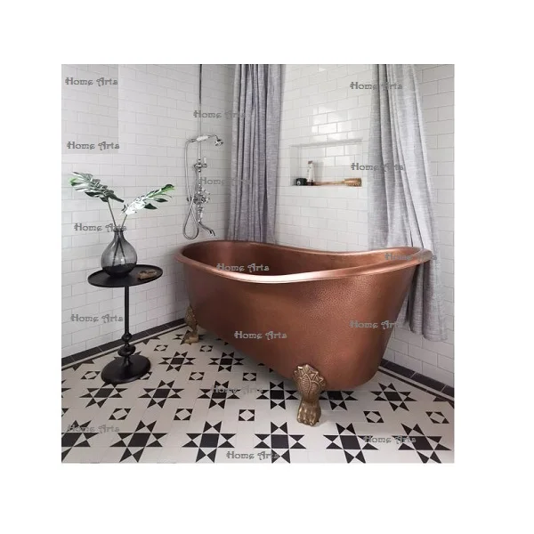 Fabulous Design Copper Bathing Tub Handmade Customized Size And Shape Bath Tub With Solid Brass Legs For Sale