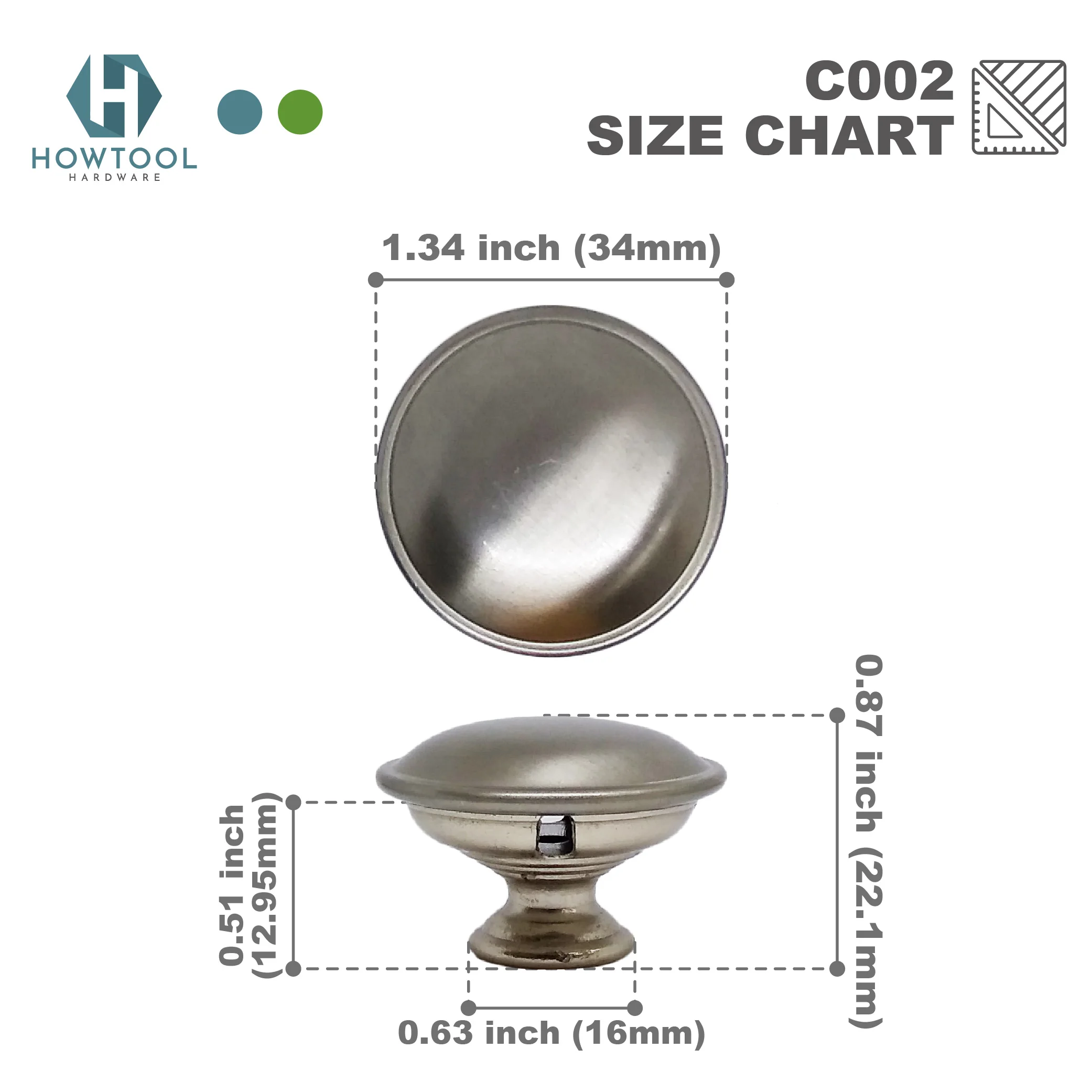 High Quality Metal Kitchen Cabinet Door Round Knob