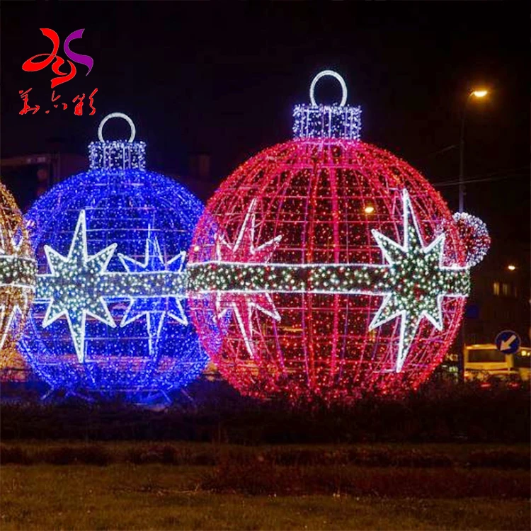 Huayicai outdoor garden park led luxury luzes de natal exterior decoration purple  christmas motif balls