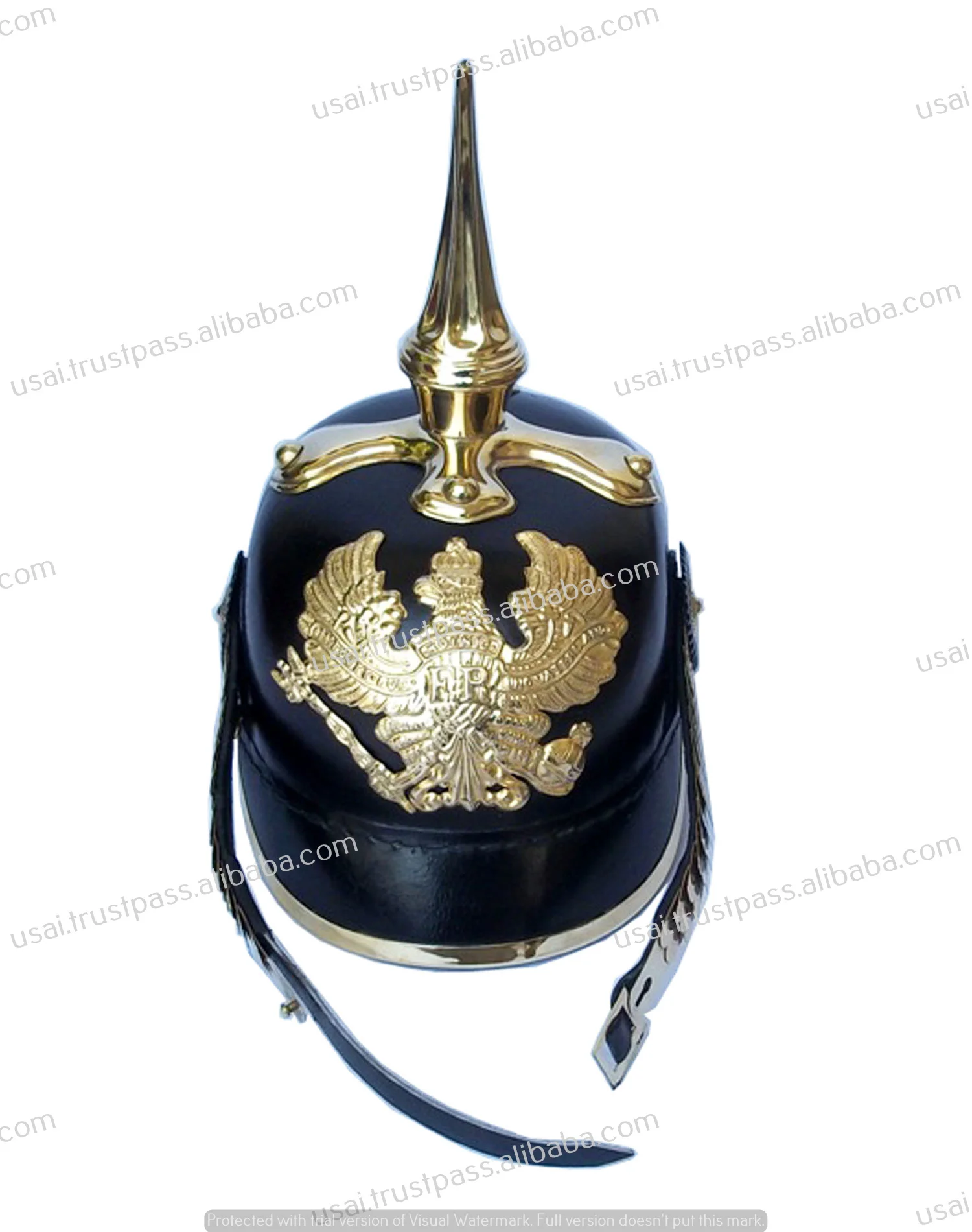 Антикварный длинный кожаный шлем Pickelhaube с шипами немецкий армированный ~ коллекционный подарок также предмет