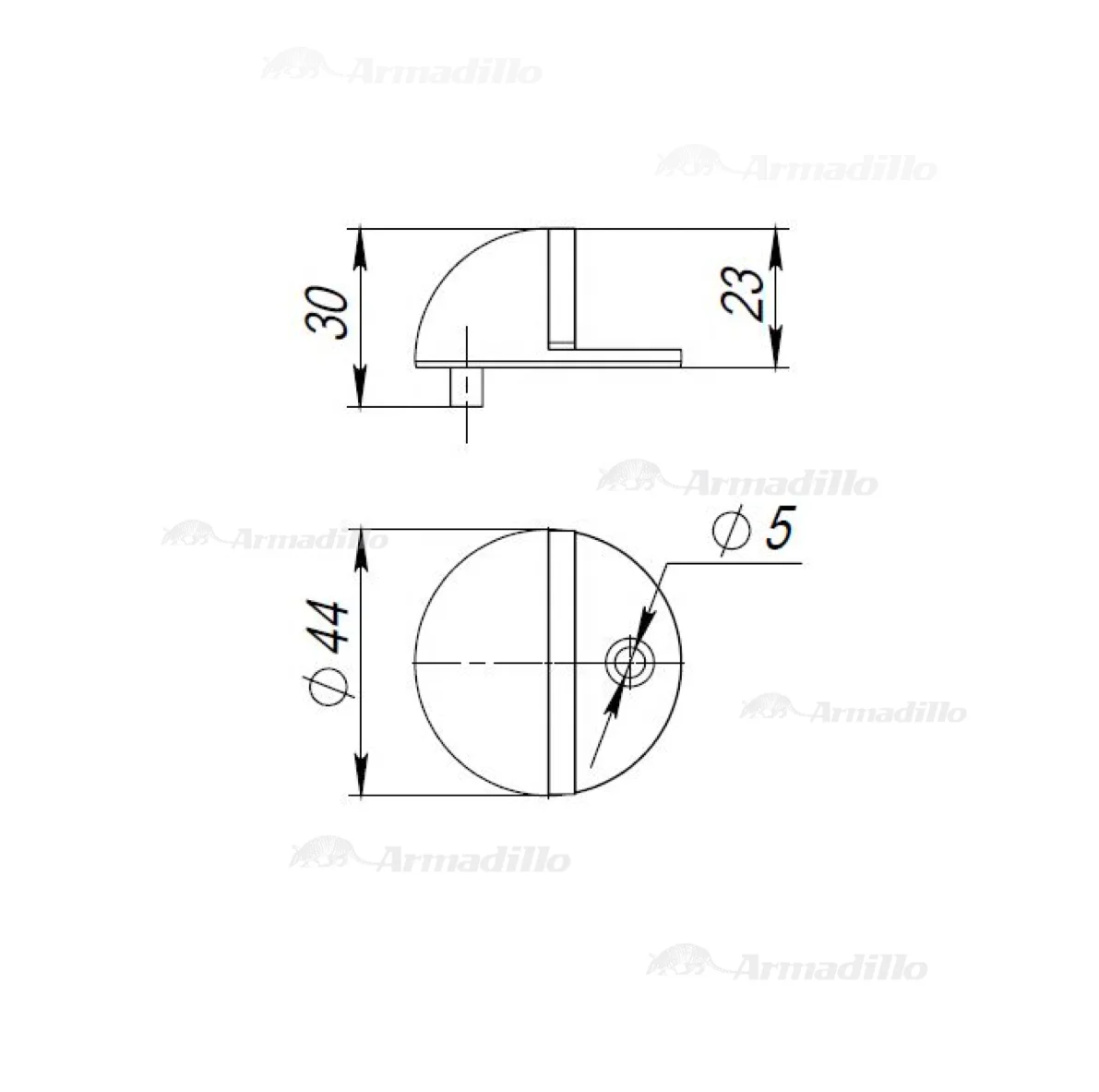 High quality half round rubber security alarm door stopper