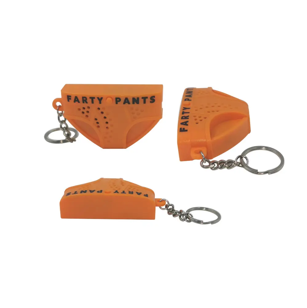 Funny plastic keychain pants OEM logo keychain holder with fart sound playing