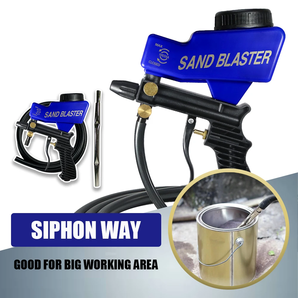 Pneumatic Glass Sandblasting Gun With Sand Hose Lematec Taiwan Made